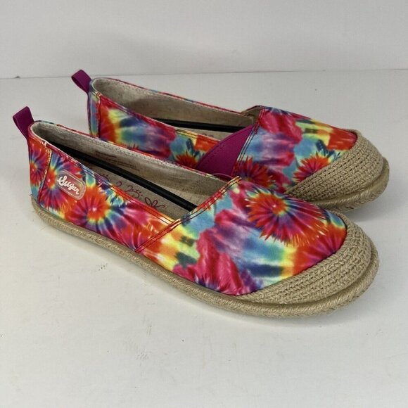 Sugar Evermore Multicolor Tie Dye Women's Size 8.5 Espadrille Flats NWOB - Picture 2 of 9